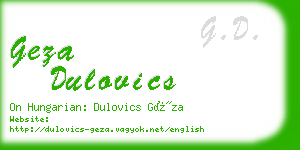 geza dulovics business card